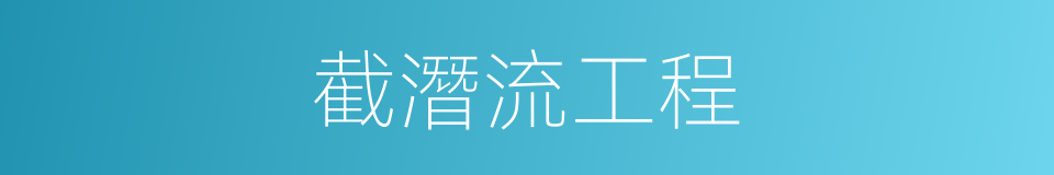 截潛流工程的同義詞