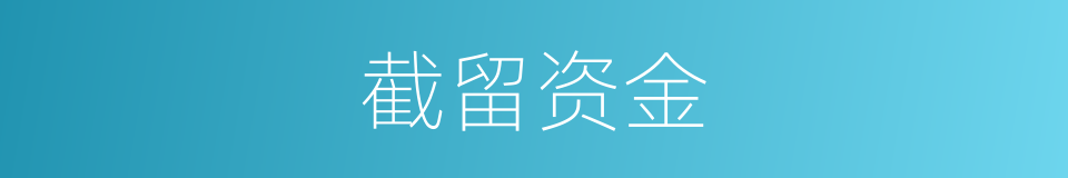 截留资金的同义词