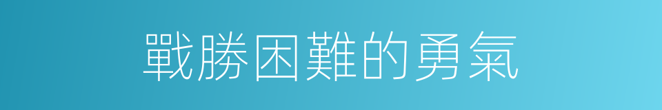 戰勝困難的勇氣的同義詞