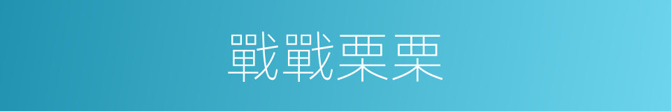 戰戰栗栗的意思