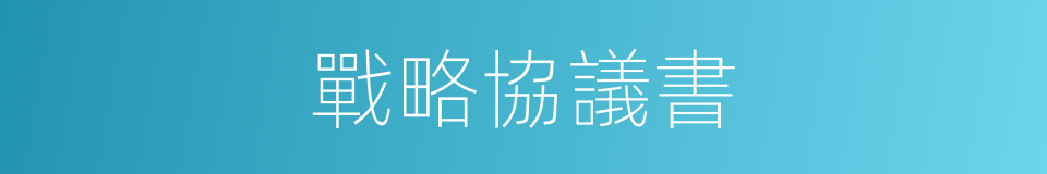 戰略協議書的同義詞