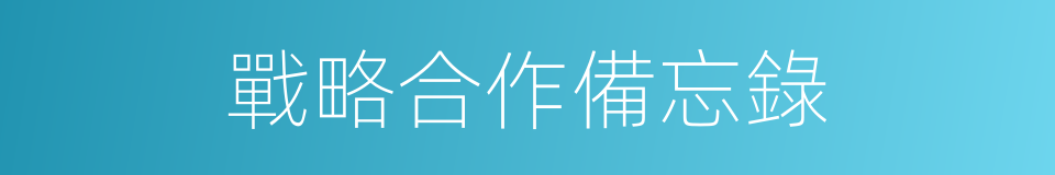戰略合作備忘錄的同義詞