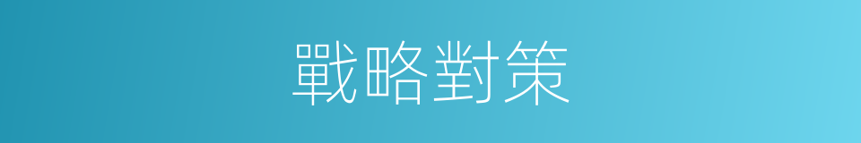 戰略對策的意思