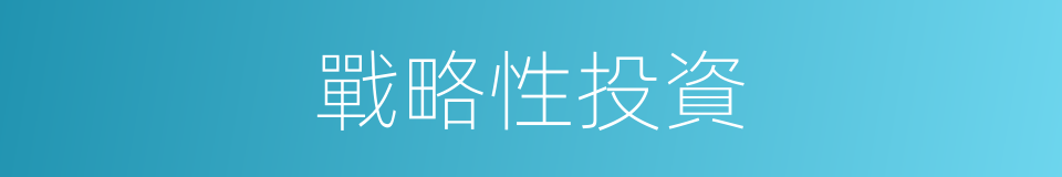 戰略性投資的同義詞