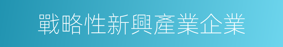 戰略性新興產業企業的同義詞