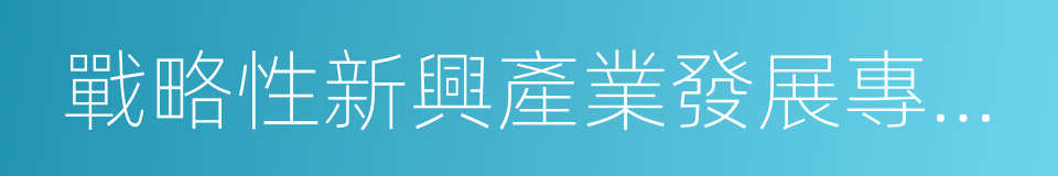 戰略性新興產業發展專項資金的同義詞