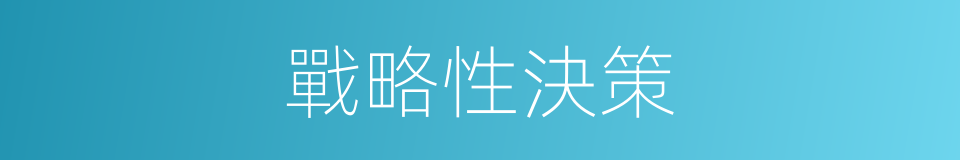 戰略性決策的同義詞