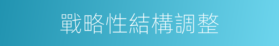 戰略性結構調整的同義詞