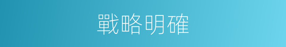 戰略明確的同義詞