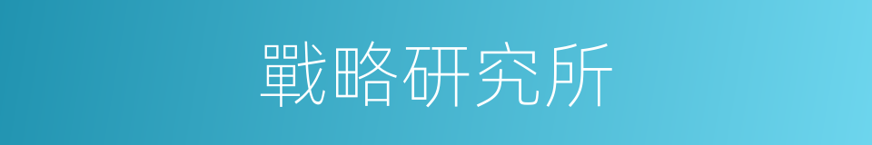 戰略研究所的同義詞