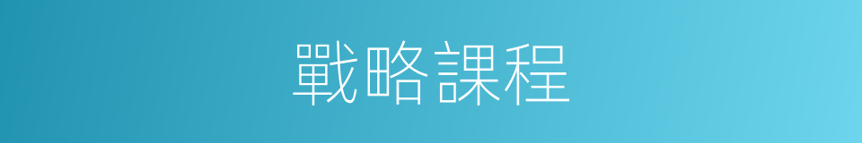 戰略課程的同義詞