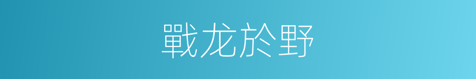 戰龙於野的同義詞