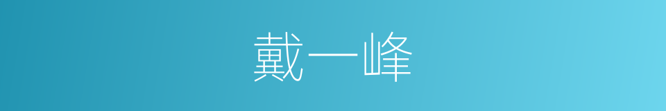 戴一峰的同义词