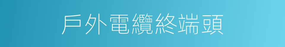 戶外電纜終端頭的同義詞