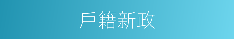 戶籍新政的同義詞