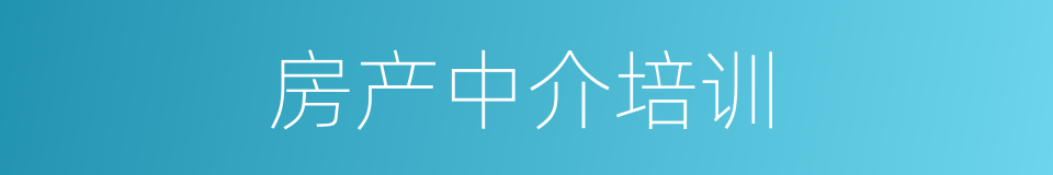 房产中介培训的同义词