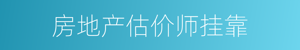 房地产估价师挂靠的同义词