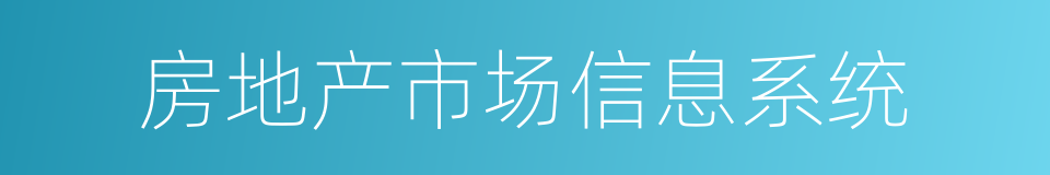 房地产市场信息系统的同义词