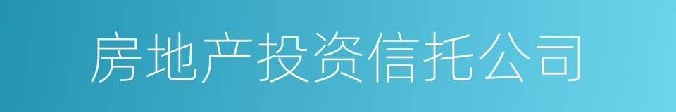 房地产投资信托公司的同义词