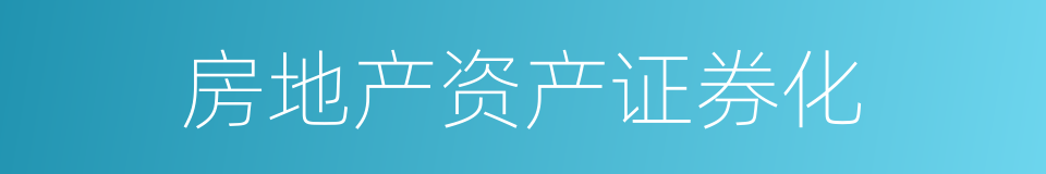 房地产资产证券化的同义词