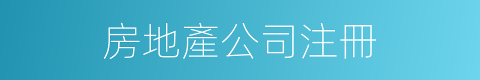 房地產公司注冊的同義詞