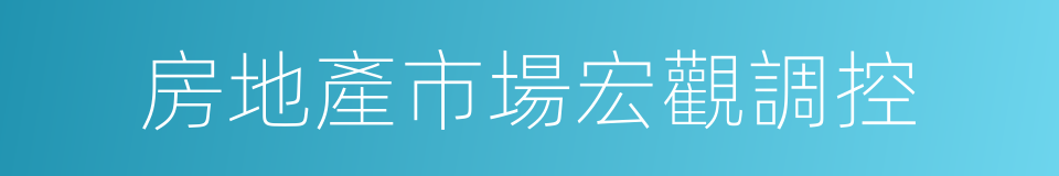 房地產市場宏觀調控的同義詞