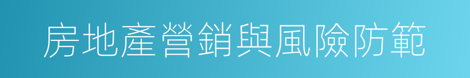 房地產營銷與風險防範的同義詞