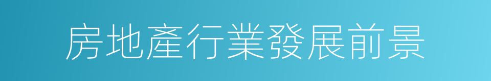 房地產行業發展前景的同義詞