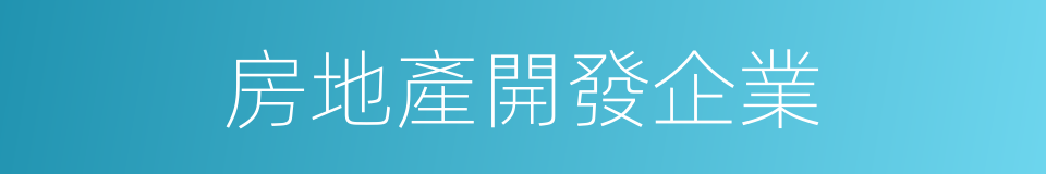 房地產開發企業的同義詞