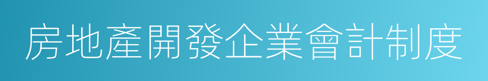 房地產開發企業會計制度的同義詞