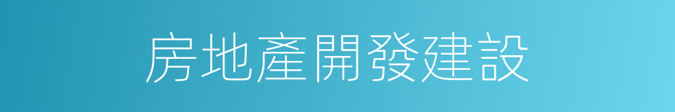 房地產開發建設的同義詞