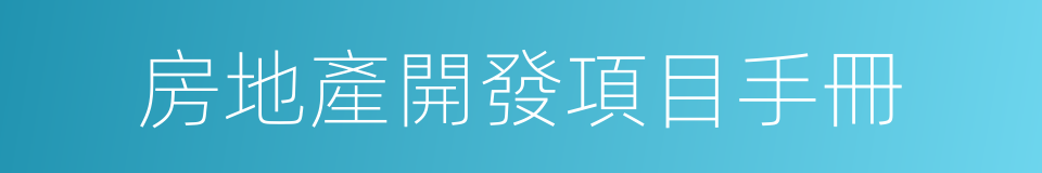 房地產開發項目手冊的同義詞