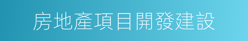 房地產項目開發建設的同義詞