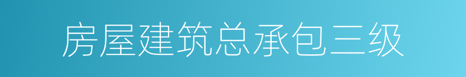 房屋建筑总承包三级的同义词