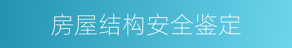 房屋结构安全鉴定的同义词