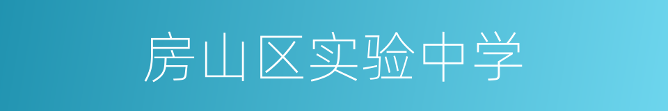 房山区实验中学的同义词