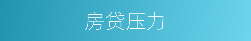 房贷压力的同义词