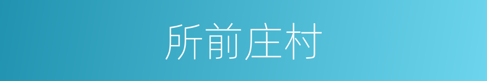 所前庄村的同义词