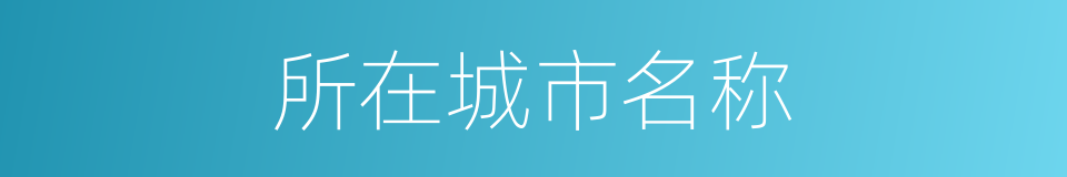 所在城市名称的同义词