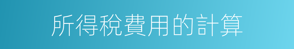 所得稅費用的計算的同義詞