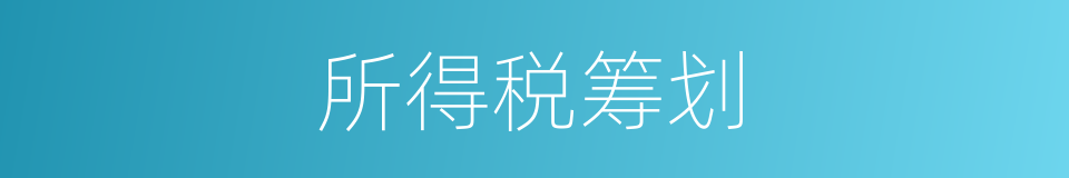所得税筹划的同义词