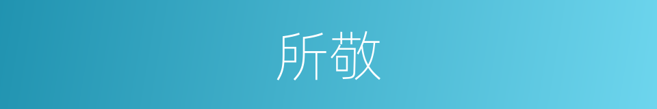所敬的同义词
