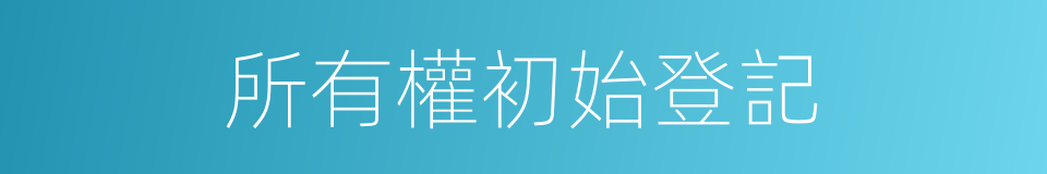 所有權初始登記的同義詞