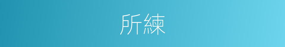 所練的同義詞