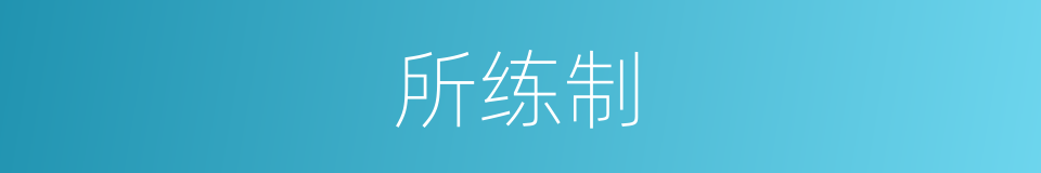 所练制的同义词