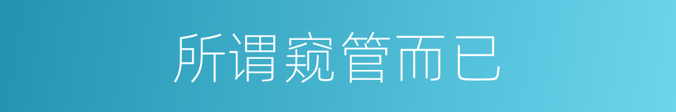 所谓窥管而已的同义词