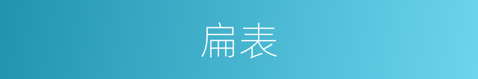 扁表的意思
