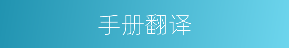 手册翻译的同义词