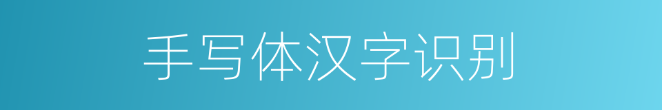 手写体汉字识别的同义词