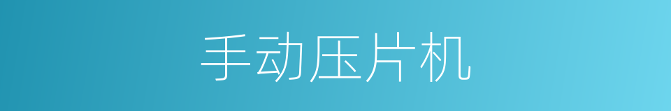 手动压片机的同义词